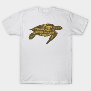 Sea Turtle silhouette with motivational words of wisdom T-Shirt